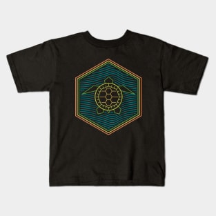 Geometric Turtle Hexagon Kids T-Shirt